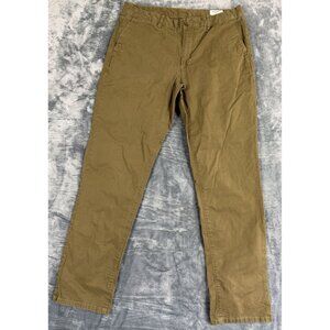Bonobos Mens Slim Fit Organic Cotton Chinos Size 35x32 Khaki Color
